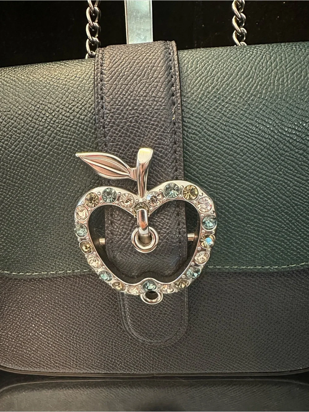 Coach #271 Gemma Crossbody  Bag  in Colorblock  with Crystal Apple 🍏 Buckle